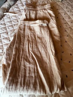 Wide Leg Linen Pants Elastic Waist