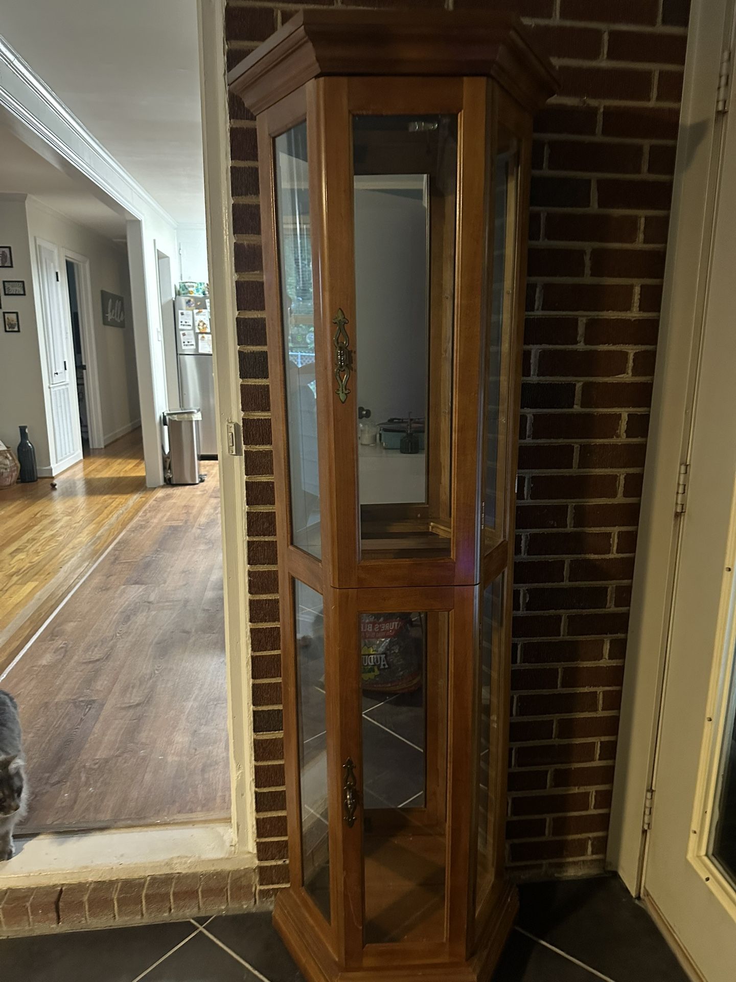 Curio Wooden cabinet With Mirrors And lights