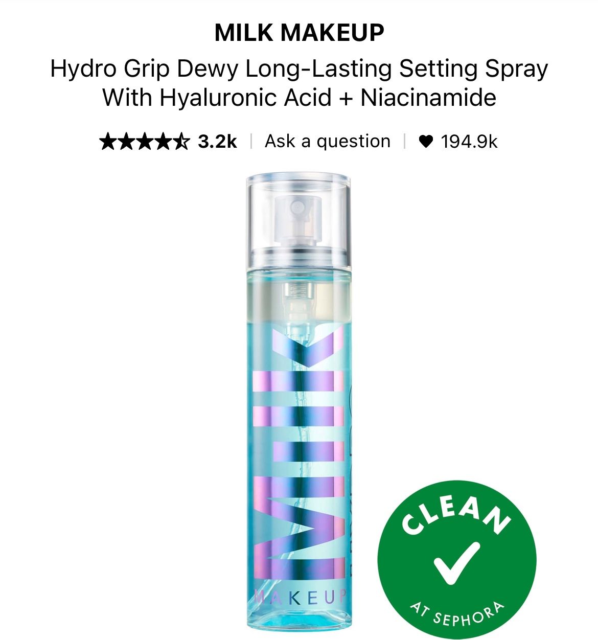 Milk Setting Spray