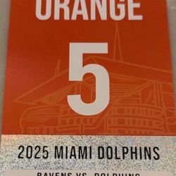 Miami Dolphins Vs Baltimore Ravens Game-day Special Orange Parking Pass