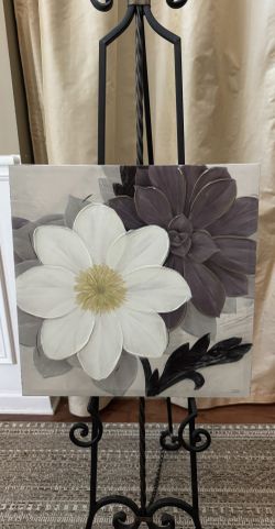 Shades Of Purple Floral Canvas Picture 18x18