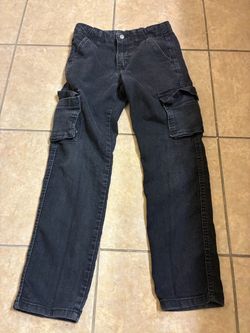 Black Denim Cargo Pants