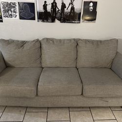 Grey Fabric Couch And 2 Seater Chair