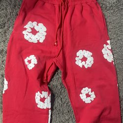 Denim Tears Sweatpants Size Medium “Red”  
