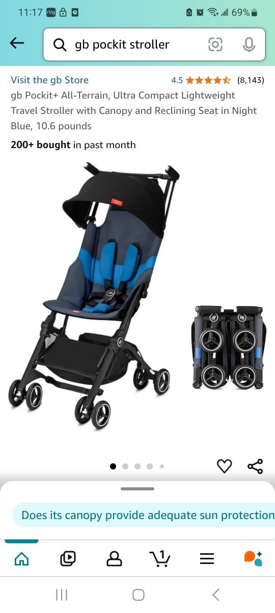 Gb Stroller And Back Pack 