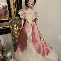 Franklin Mint Beautiful Porcelain Doll Laura The Debutant Victorian Era