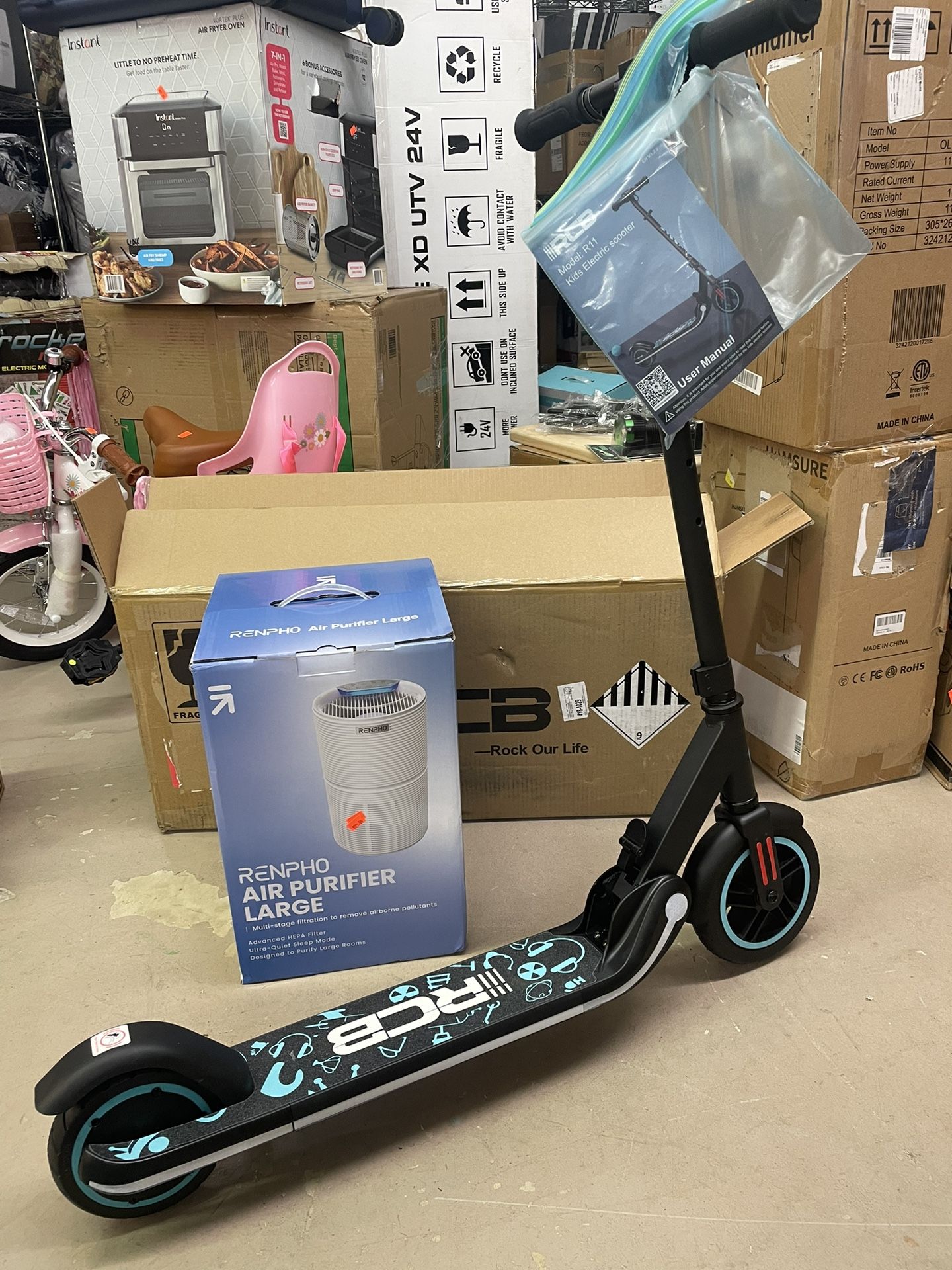 RCB Electric Scooter R13 - 350W Motor,15Mph Top Speed, 8" Tires, Portable Folding Commuting Electric Scooter Adults & Teens