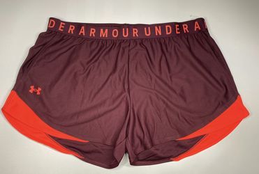Under Armour Womens Play Up 3.0 Shorts, (601) Dark Maroon / Beta, X-Large