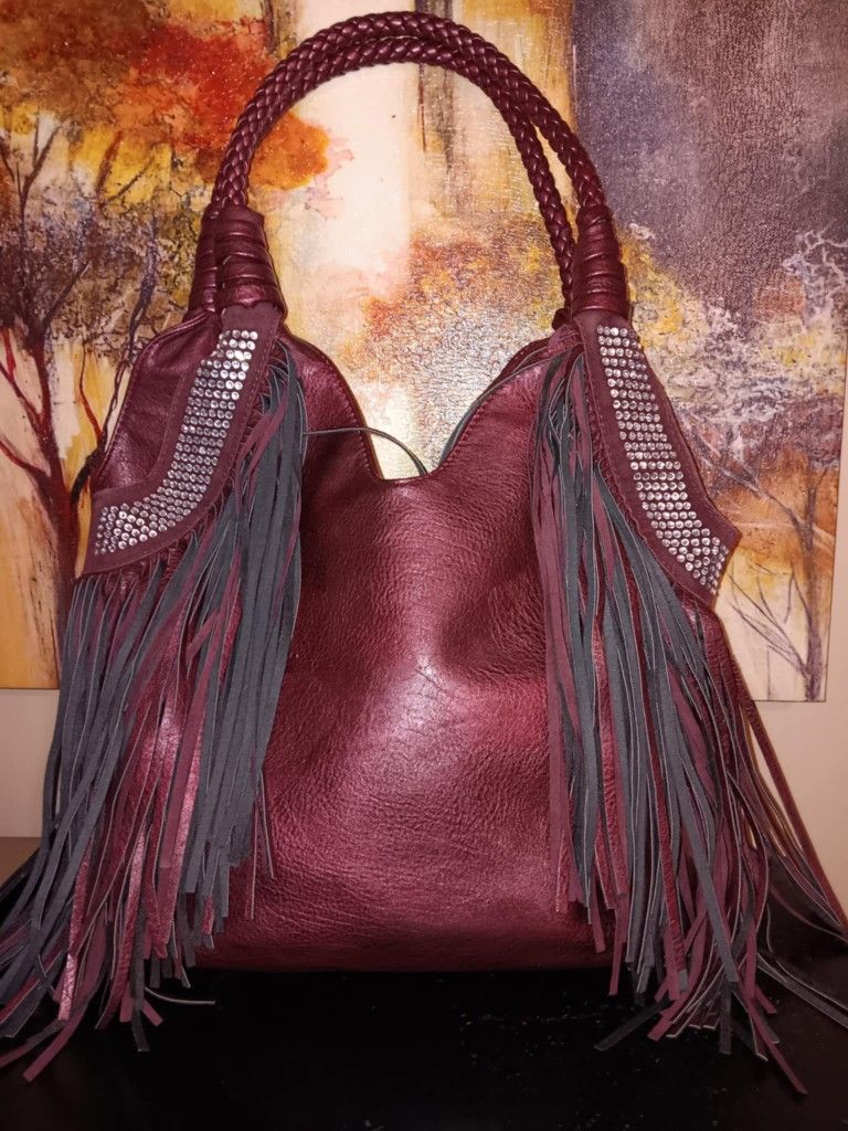 Red Fringe Purse
