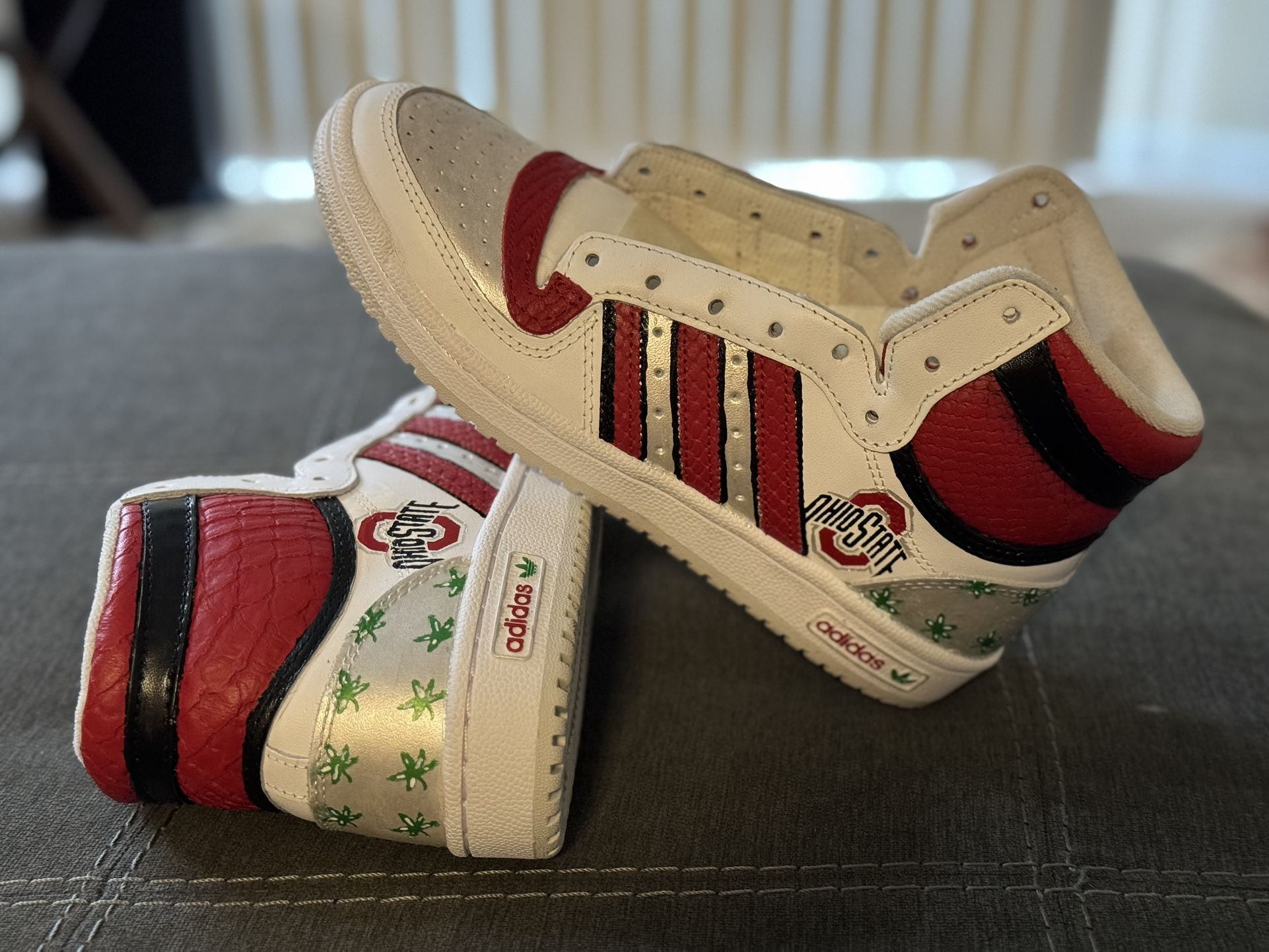 Women’s Size 7 Custom Ohio State Adidas Shoes