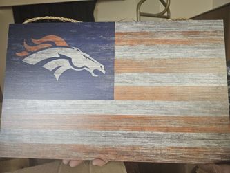 Custom Wooden Broncos Flag