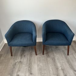 Matching Blue  Arm Chairs