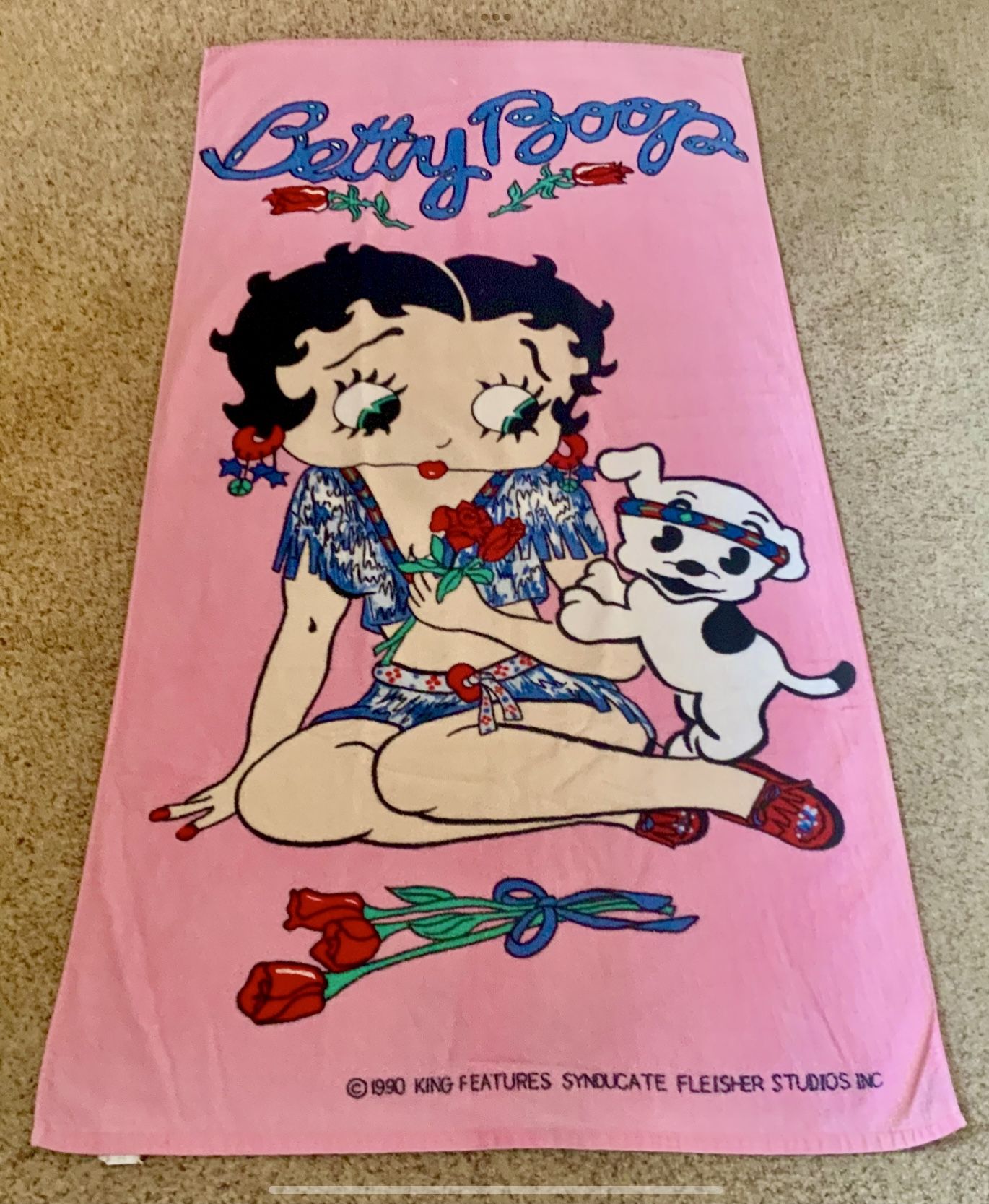 BETTY BOOP BEACH TOWEL, VINTAGE (SALE)