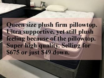 Queen size ultra plush firm pillowtop, new in plastic