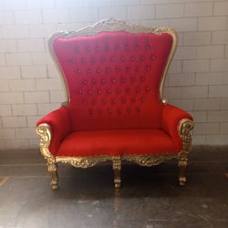 Red And Gold Loveseat 