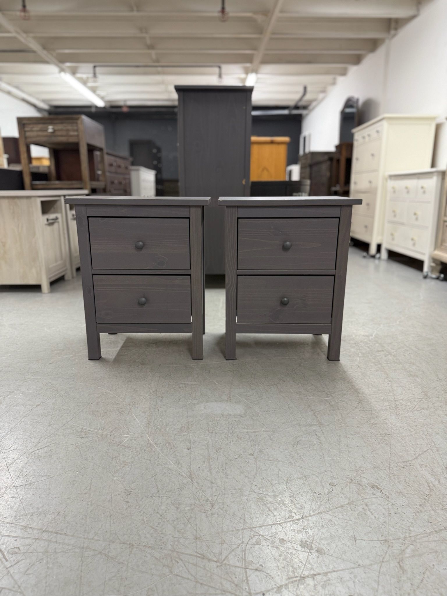 Gray IKEA Hemnes 2 Matching Nightstands/ Nightstand Set / End Tables / Side Tables