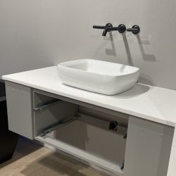 White Vessel Sink 5 Inches Height X 17 Inches Length