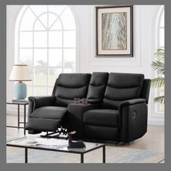 2-Seater Motion Sofa Black 