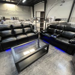 2pc Power Reclining Sofa & Love Seat 