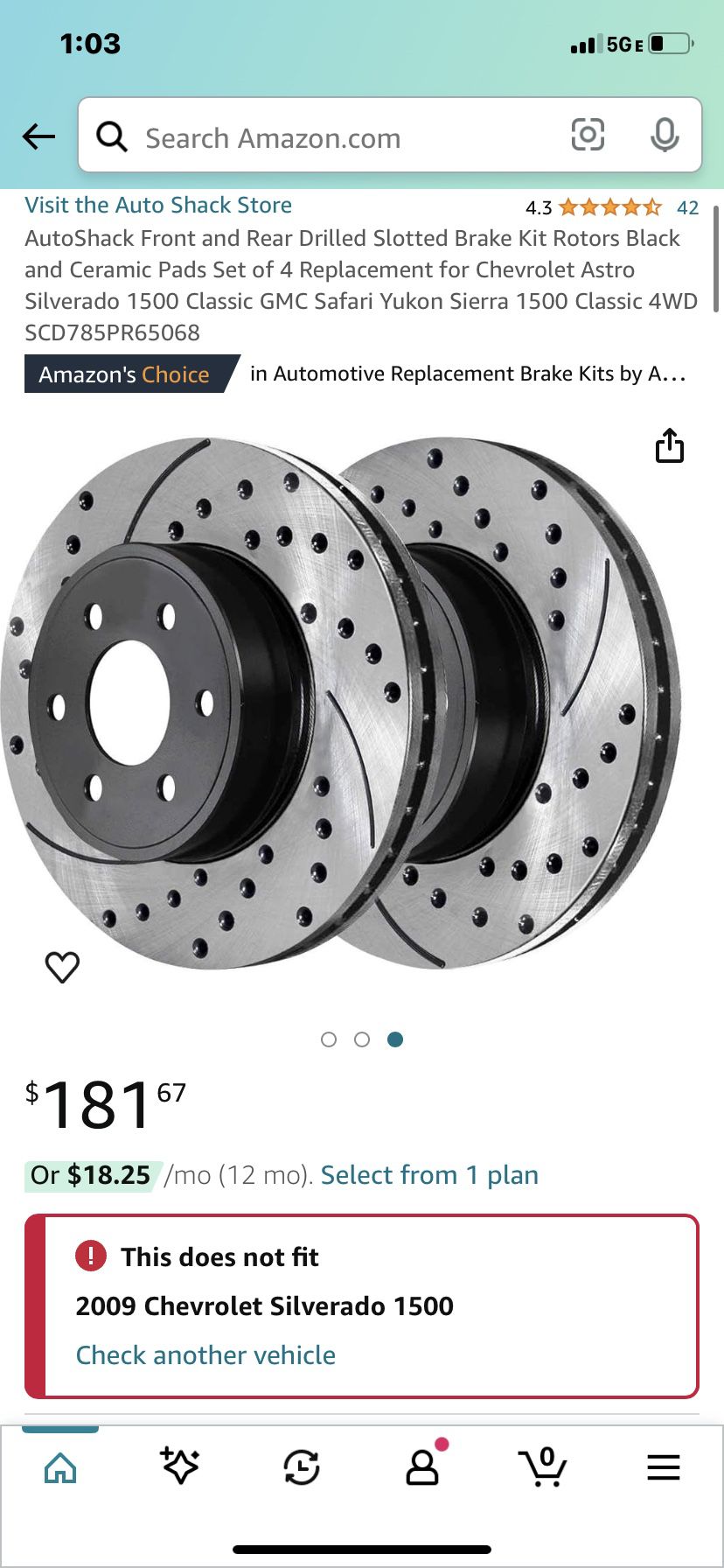 Slotted Disk Rotors For Chevy 1500 