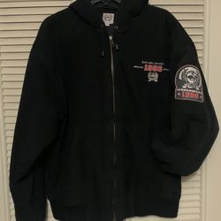 Cinch Cowboy Western Jacket Hoodie Zip Up Black Large 