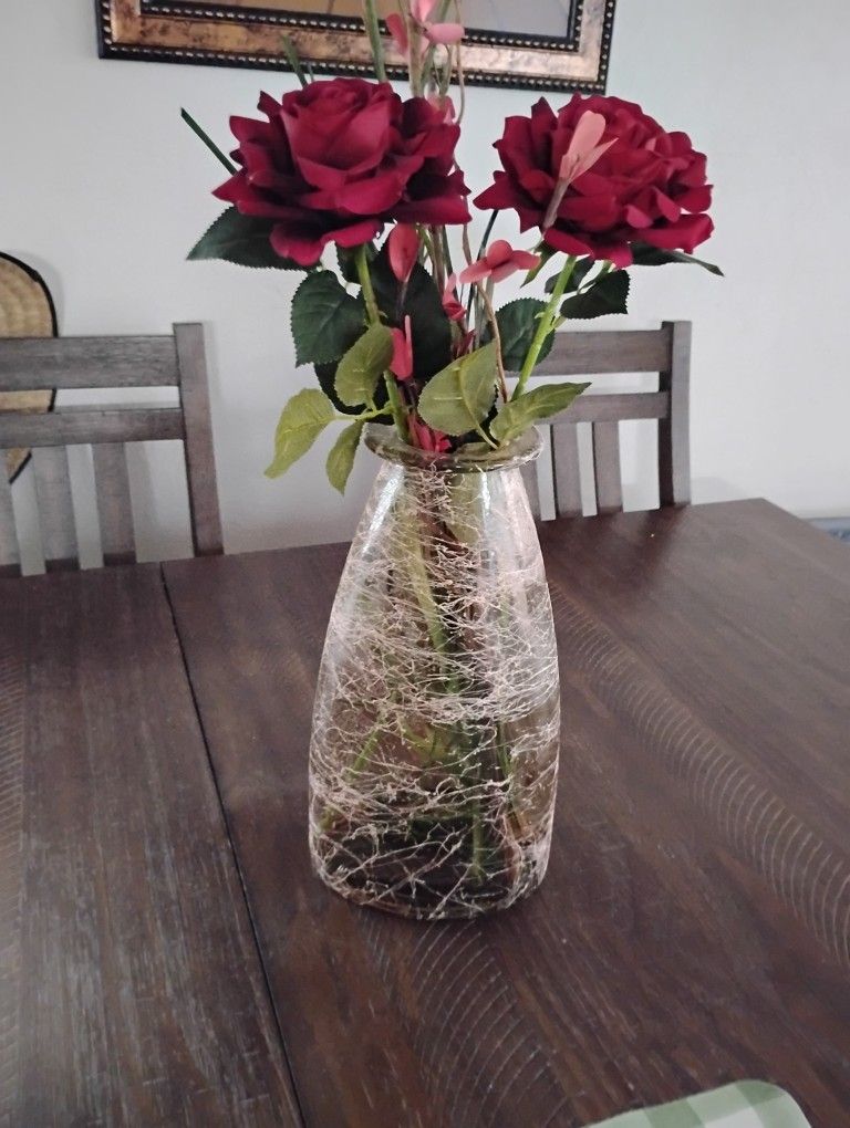 Glass Vase With Flowers