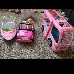 Barbie Car, Boat And Bus