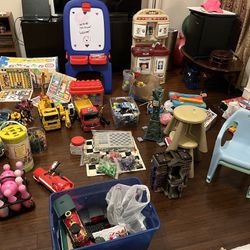 A Living Room Full Of Kids Toys