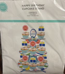 Happy Birthday Cupcake Stand 14 “