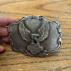 Harley Davidson Silver Belt Buckle Needs A Little Fix On Loop