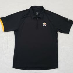 REEBOK Pittsburgh Steelers Collared Sports Polo 1 /4 Zip Shirt (L) 