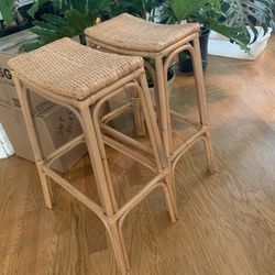 Rattan Stools Set Of 2