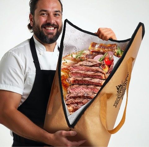 21" BBQ Blanket for Resting Meat, Insulated Meat Resting Bag, with Wide Mouth Design for Large Brisket, Turkey, Steaks, Pork Shoulders, Gifts for Men/