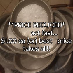 **PRICE REDUCED** 78 Experienced 8in Pie Pans. Wear Ever Brand - USA Spinning Allied Metal