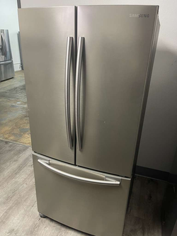Counter Depth 33" Wide Samsung 3-Door Refrigerator Stainless Steel with FrenchDoor