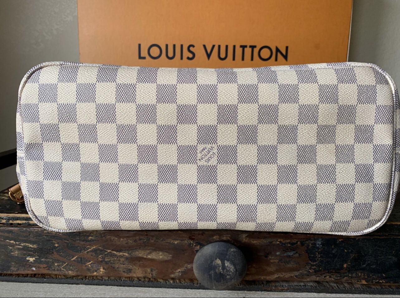 🔥NEW LOUIS VUITTON Neverfull MM Tote Bag Damier Azur Pink ❤️ HOT GIFT-  France