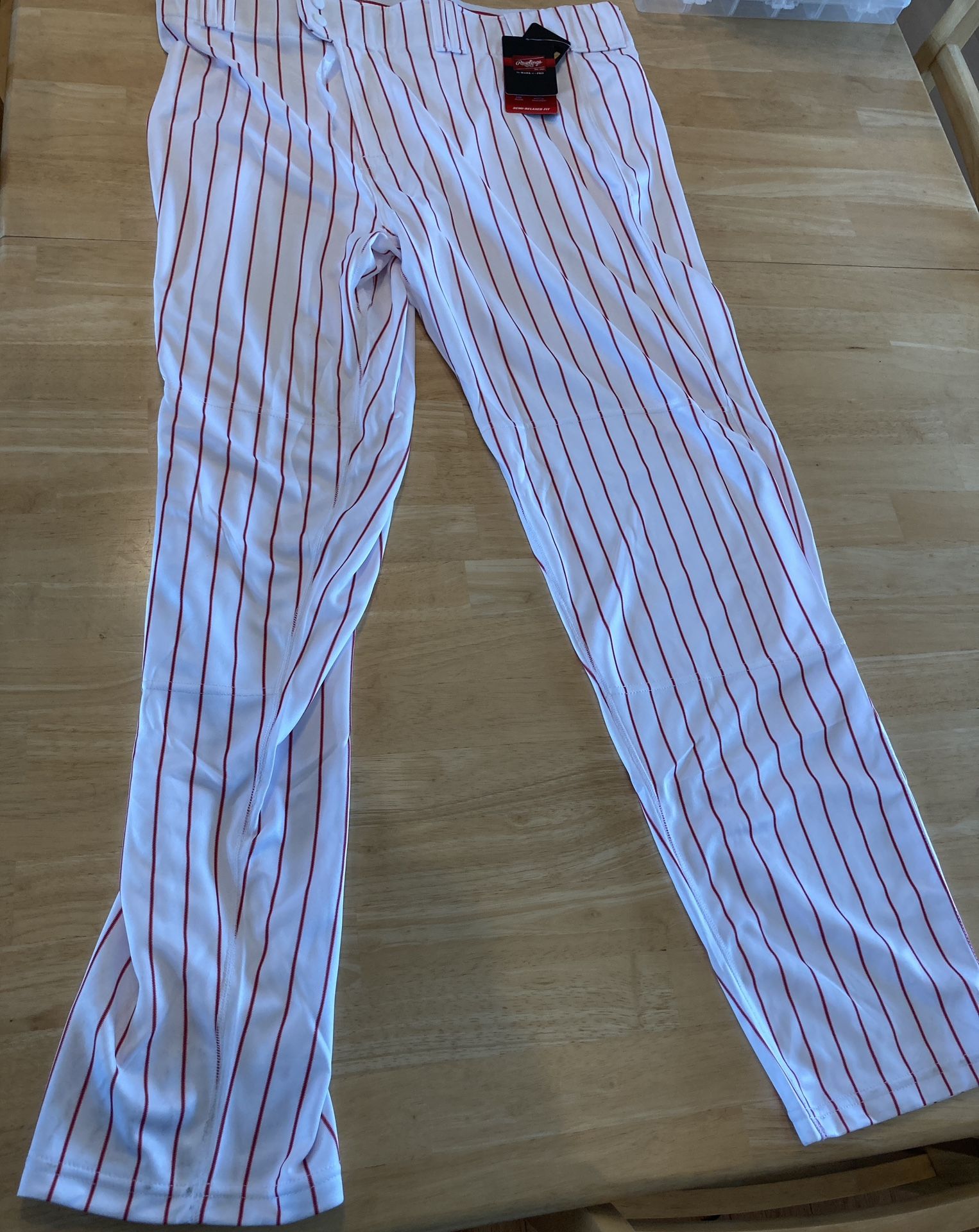 Rawlings, Pants, Brand New With Tags Mens Rawlings Red Pinstripe Baseball  Pants Size Small 3