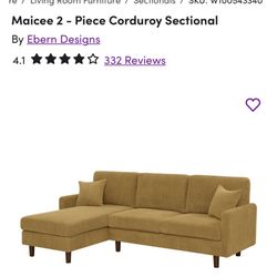 Yellow Corduroy Couch