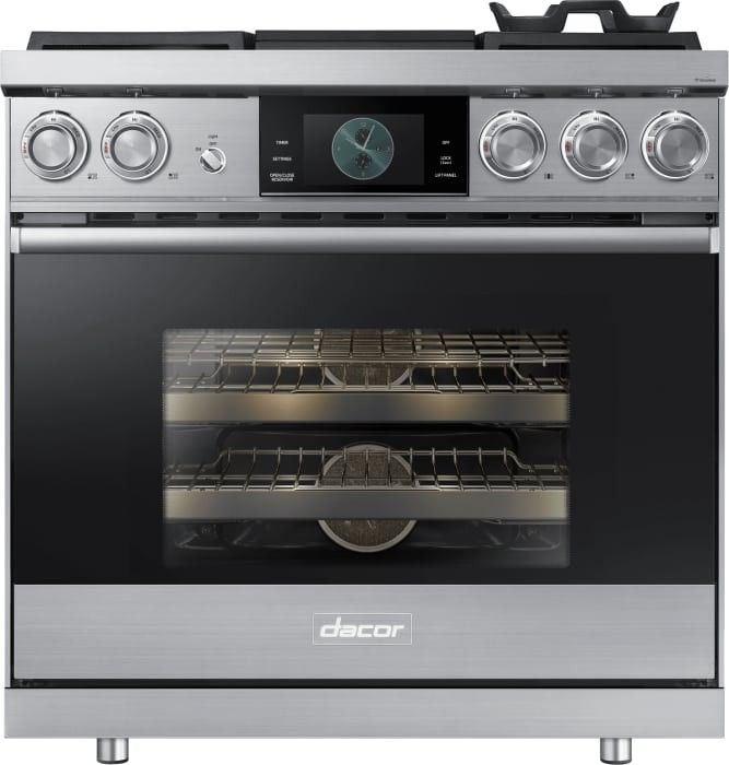 Dacor Contemporary 36" Stainless Steel Professional Dual-Fuel Freestanding Range New