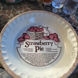 Vintage  Pie Recipe Baking  Plate