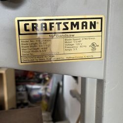 Craftsman 10inch Band Saw