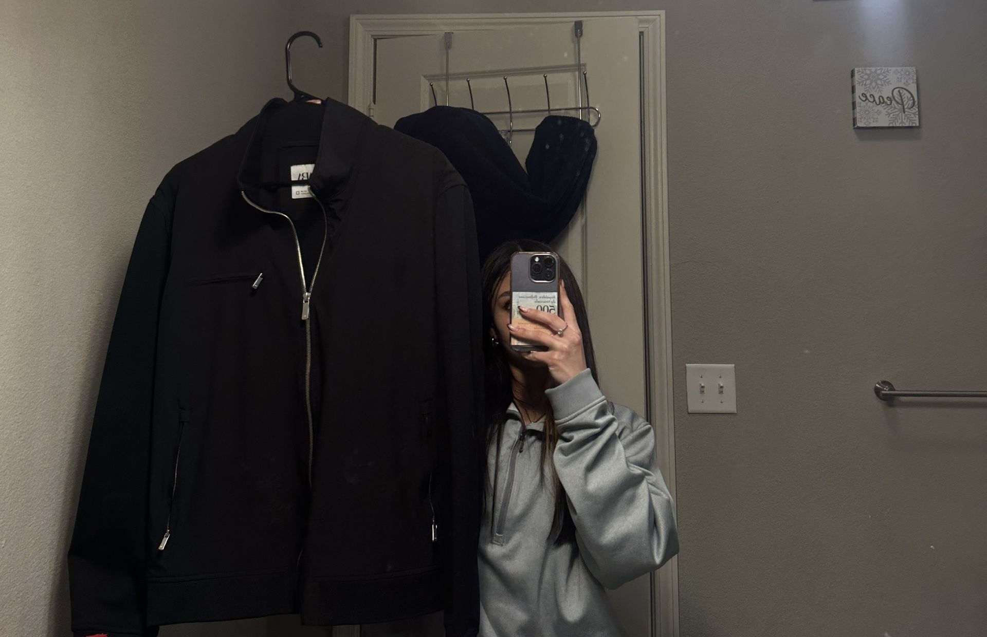 Zara women’s black bomber jacket size L