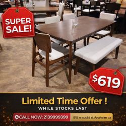 Beautiful 6 Piece Dining Table Set  // Limited Time Offer 