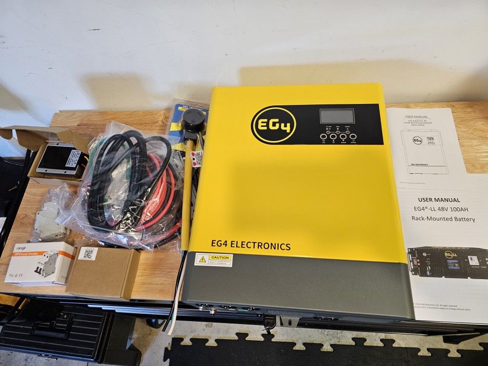 EG4 Solar Inverter and Battery With Solar Panels