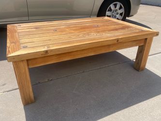 Nice Authentic Rustic Wood 47” Coffee Table Made in Mexico