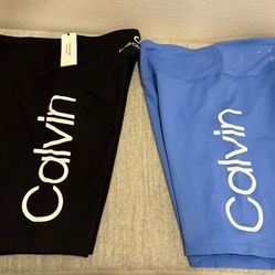 Brand New Calvin Klein Athletic shorts - women’s size Large - set of 2 Black & Blue - Simi Valley