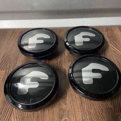 4x Set Black For Forgiato Floating Center Caps XL Hubcap 