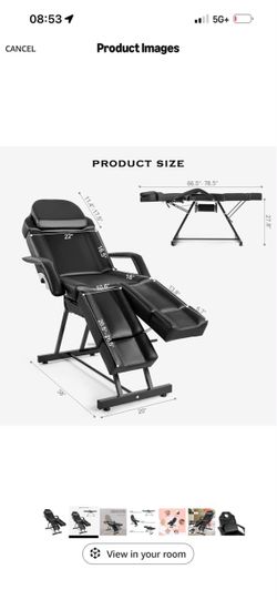 Black Leather Tattoo / Spa Recliner Chair/pedicure chair