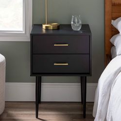 Black Wood Nightstand / End Table