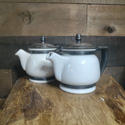 Rare Union Pacific RR Metal Mounted Hall And Lenox China Teapot Set.